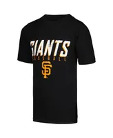 Big Boys Stitches Heather Gray, Orange, Black Distressed San Francisco Giants Three-Pack T-shirt Set