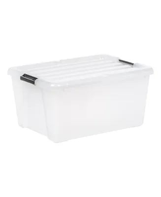 Iris 45qt Clear View Plastic Storage Bin with Lid and Latching Buckles