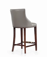 Manhattan Comfort Shubert Leatherette Upholstered Beech Wood Barstool