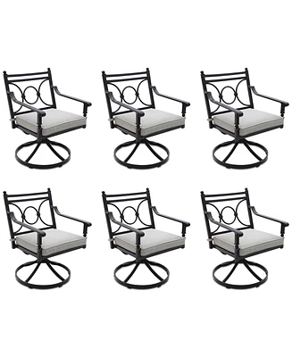 Wythburn Mix and Match Scroll Outdoor Swivel Chairs, Set of 6, Created for Macy's