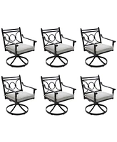 Wythburn Mix and Match Scroll Outdoor Swivel Chairs, Set of 6, Created for Macy's