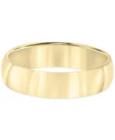 Men's Polished Wedding Band 18k Gold-Plated Sterling Silver (Also Silver)