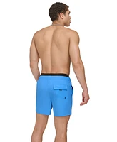 Calvin Klein Men's Logo Elastic Waist Modern Euro 5" Volley Swim Trunks