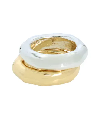 Robert Lee Morris Soho Two-Tone Sculpted Ring Set - Two