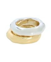 Robert Lee Morris Soho Two-Tone Sculpted Ring Set - Two