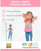 Disney Toy Story Girls 4 Pack Short Sleeve T-Shirts Toddler| Child