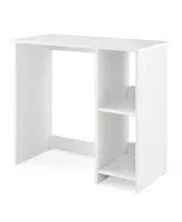 31.5 Inch Modern Home Office Desk with 2 Compartments-White