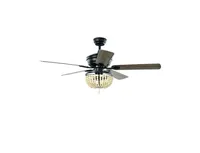 52 Inch Retro Ceiling Fan Light with Reversible Blades Remote Control