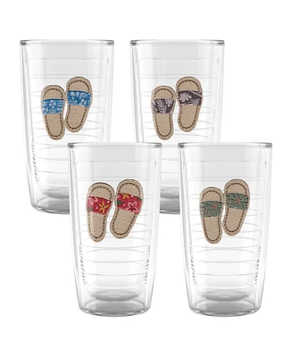 Tervis Sandy Slides Made in Usa Double Walled Insulated Tumbler Travel Cup Keeps Drinks Cold & Hot, 16oz - 4pk, Assorted