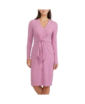 Ellen Tracy Women's V-Neckline Dress with a Tie Waist