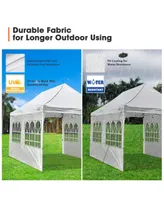 10x20FT Canopy Wedding Party Tent Pop Up Folding Gazebo Outdoor w/ 4 Sidewalls & Bag White