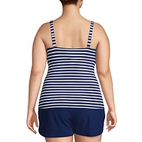 Lands' End Women's Plus Dd-Cup V-Neck Wrap Underwire Tankini Swimsuit Top