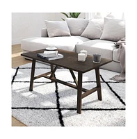 Mabel Farmhouse Trestle Coffee Table, Solid Wood Rustic Accent Table