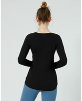 Rebody Essentials Scooped Long Sleeve Top For Women