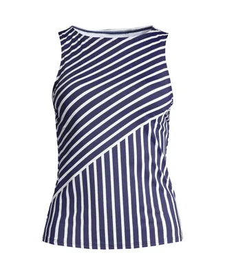 Lands' End Plus Ddd-Cup High Neck Upf 50 Modest Tankini Swimsuit Top