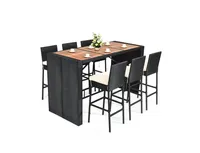 7 Pieces Patio Rattan Wicker Dining Furniture Set