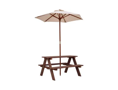 Slickblue Outdoor 4-Seat Kid's Picnic Table Bench with Umbrella