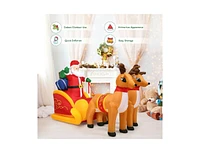 7.5 Feet Waterproof Outdoor Inflatable Santa with Double Deer and Sled