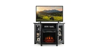 Slickblue Corner Tv Stand with 18 Inch Electric Fireplace for TVs up to 50