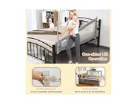 76.8 Inch Baby Bed Rail with Double Safety Child Lock-Grey