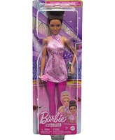 Barbie Careers Figure Skater Doll and Accessories, Brunette in Removable Skate Outfit with Trophy