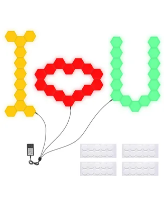40 Block Smart Led Hexagon Light Panel Touch Sensitive Magnetic Wall Mount Diy Gifts