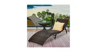 Outdoor Couch Bed Patio Folding Rattan Lounge Chair