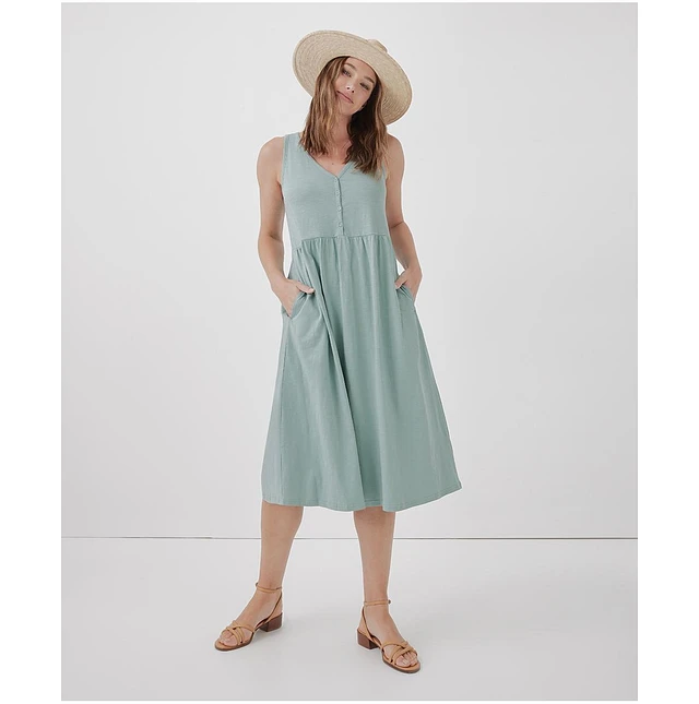 Pact Organic Cotton Relaxed Slub Henley Tank Dress at Foxvalley Mall in  Aurora, IL