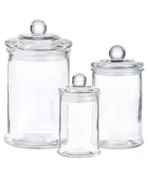 Glass Apothecary Jars with Lids for Storage and Bathroom Accessories