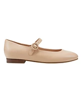 Marc Fisher Women's Thalie Round Toe Dress Ballet Flats - Light Natural