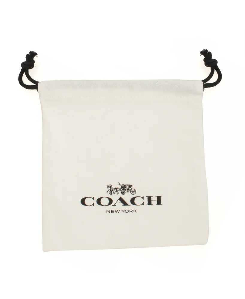 Coach Faux Stone Signature Quilted Chubby Huggie Earrings