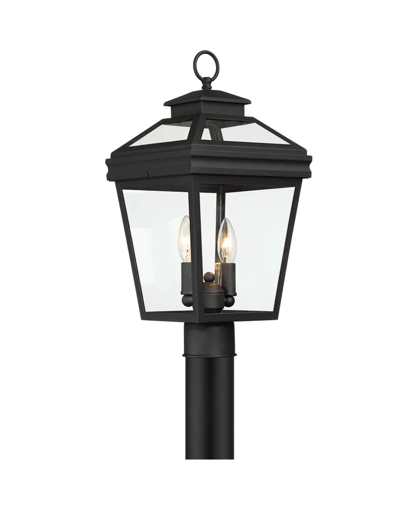 Stratton Street Traditional Outdoor Post Light Fixture Textured Black Lantern 18 1/2" Clear Glass for Exterior House Porch Patio Outside Deck Garage D