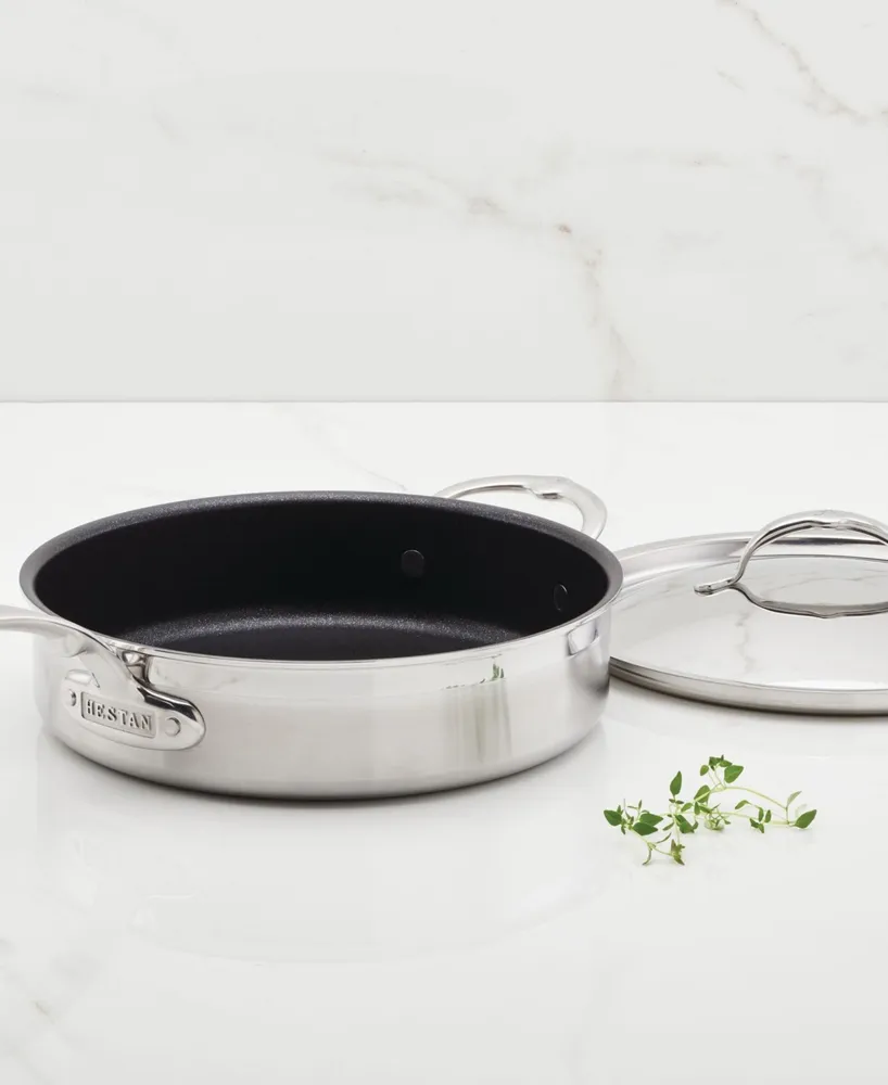 Hestan ProBond Clad Stainless Steel with Titum Nonstick 3-Quart Covered Saute Pan