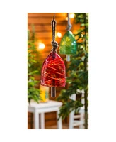 Evergreen Art Glass Speckle Red Bell Chime