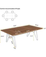 Tribe signs Large Dining Table for 6-8 People, 70-inch Rectangular Wood Kitchen Table for Family Gathering
