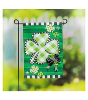 Evergreen Check Clover Garden Applique Flag- 12.5 x 18 Inches Outdoor Decor for Homes and Gardens