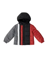 Bearpaw Big Boys Colorblock Fleece Lined Puffer Coat with Hood