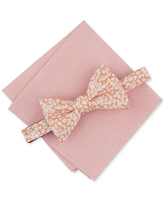 Bar Iii Men's Brennan Floral Bow Tie & Solid Pocket Square Set, Created for Macy's