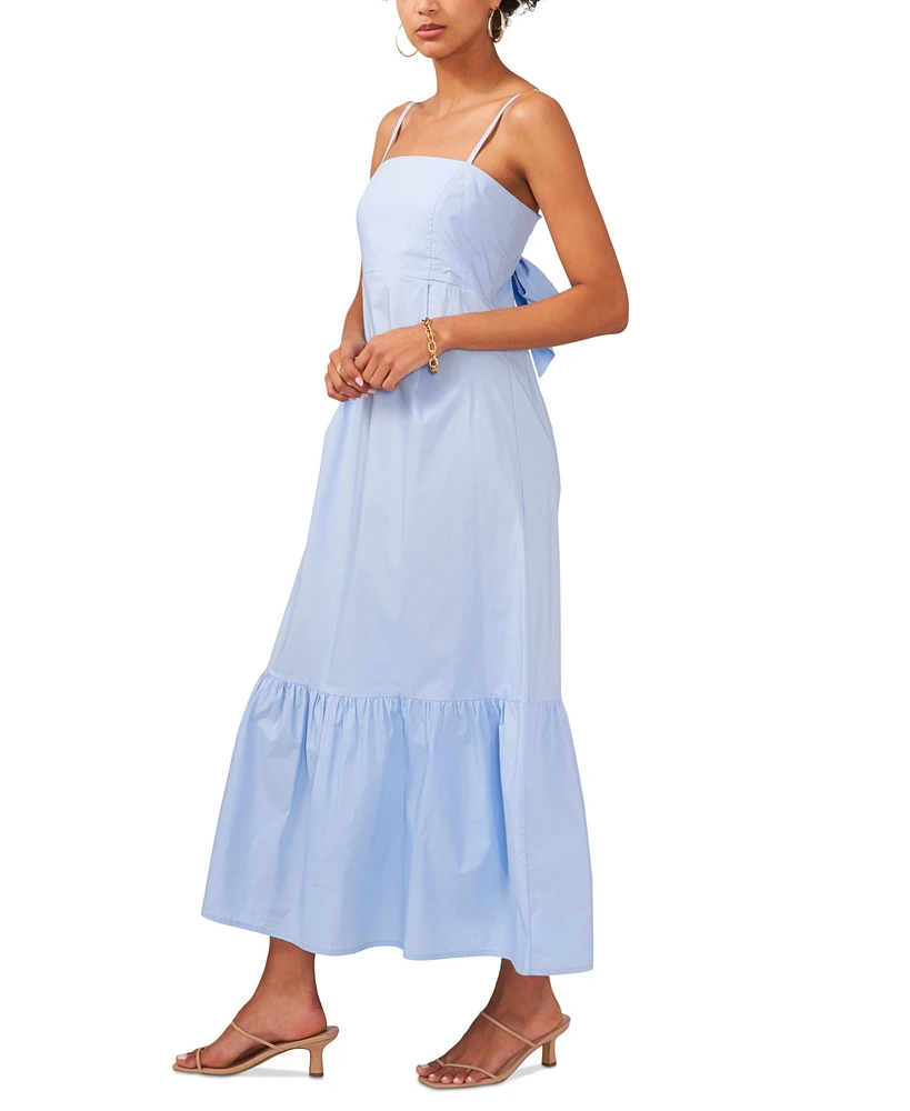CeCe Women's Bow Back Sleeveless Cotton Maxi Dress