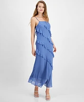 Lucy Paris Women's Daria Bias-Ruffled Maxi Slip Dress