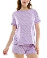 Roudelain Women's 2-Pc. Printed Short Pajamas Set