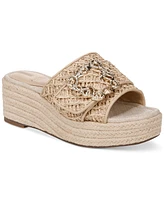 Sam Edelman Women's Celia Raffia Buckle-Trim Wedge Sandals