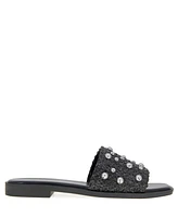 BCBGeneration Women's Lonnie Pearl Raffia Slide Flat Sandals
