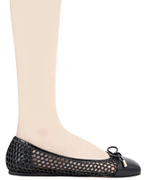 BCBGeneration Women's Hartly Woven Raffia Square Toe Ballet Flats