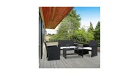 4 pcs Patio Garden Wicker Rattan Cushioned Sofa Set