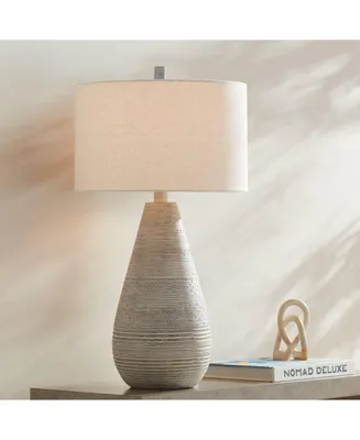 Julio Modern Table Lamp 30" Tall Natural Gray Textured Ceramic Off