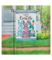 Evergreen Bright Bunnies Garden Applique Flag 12.5 x 18 Inches Indoor Outdoor Decor