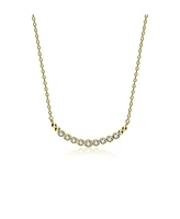 Sterling Silver Cubic Zirconia Bezel-Set Necklace