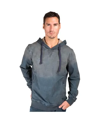 Men's Hand Crafted Wash Knit Denim Pullover Hoodie Sweatshirt