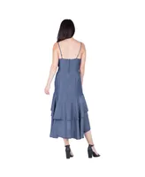 Women's Tencel High-Low Ruffle Hem Dress